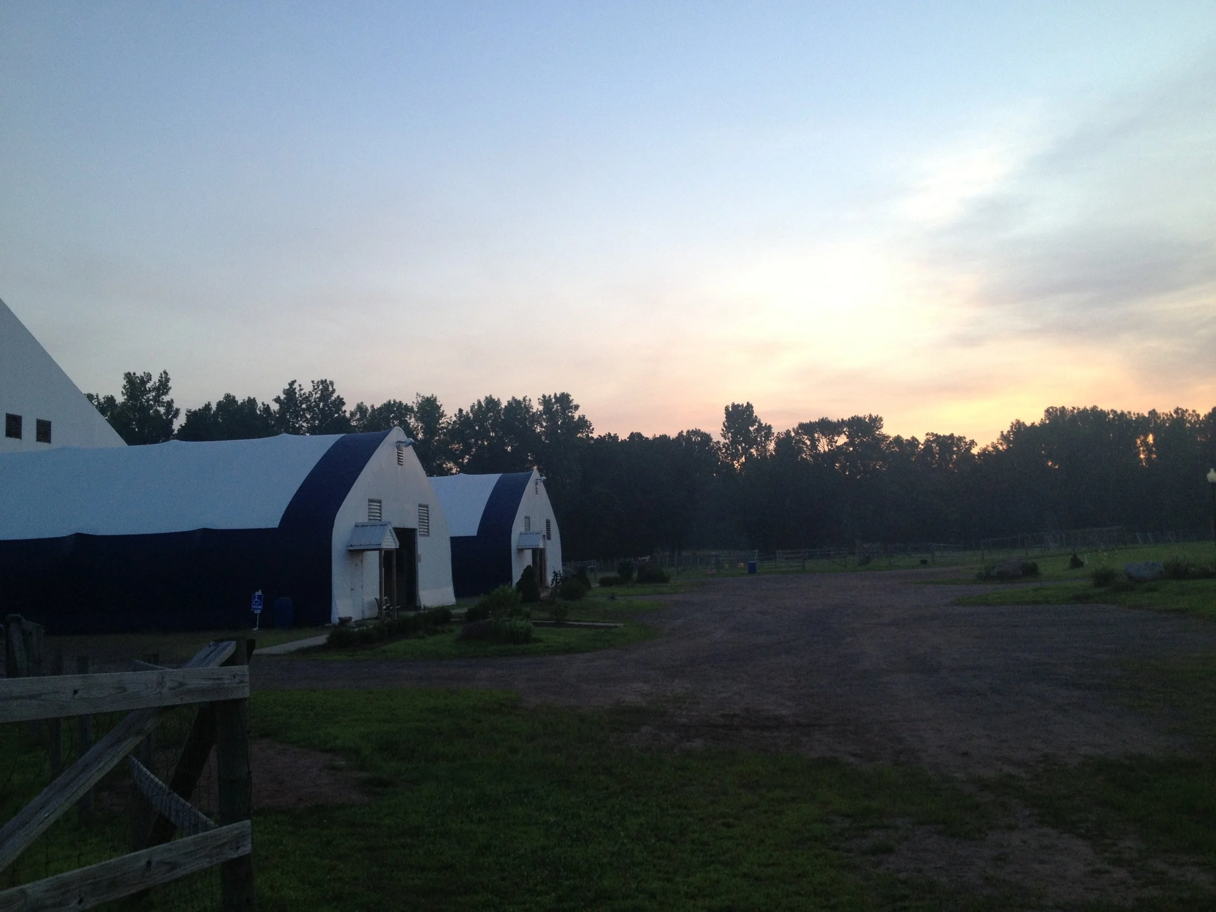  Sunrise over the main barns 