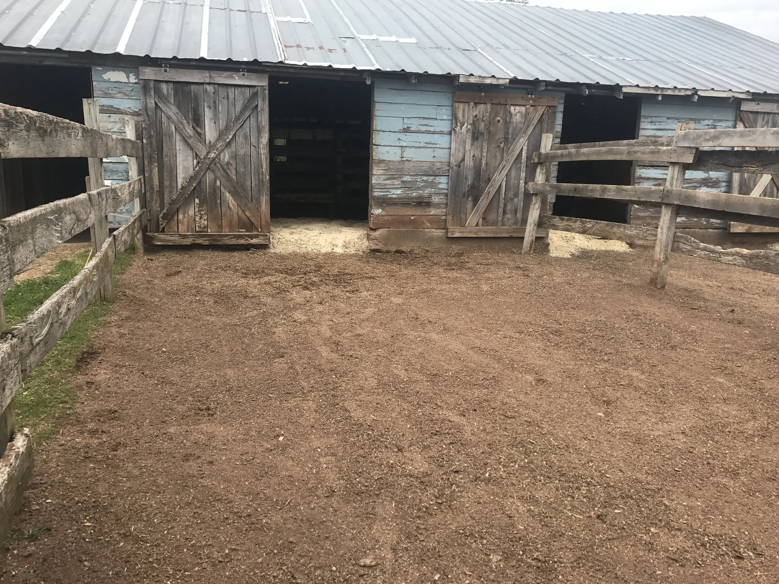  detached barns are just a short walk to the indoor 