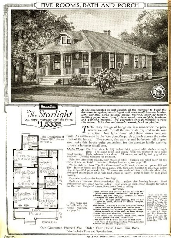  Sears Starlight Catalog page. Via  Sears Homes.  