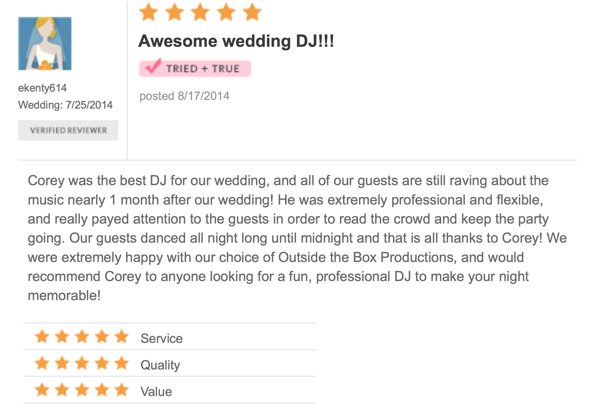 DJ Corey Young Wedding Reviews // Quidnessett Country Club North Kingstown RI