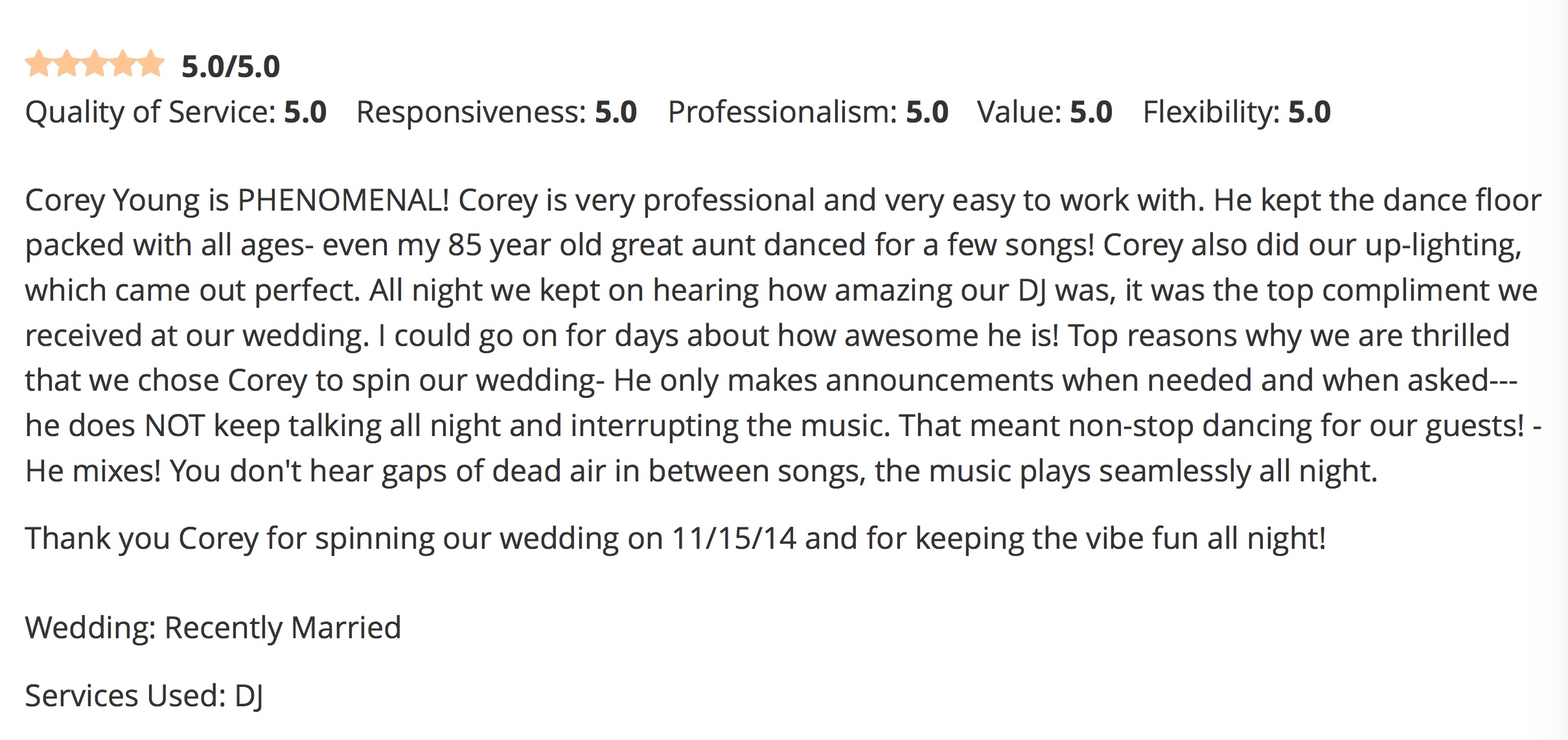 DJ Corey Young Wedding Reviews // Black Rock Country Club Hingham MA