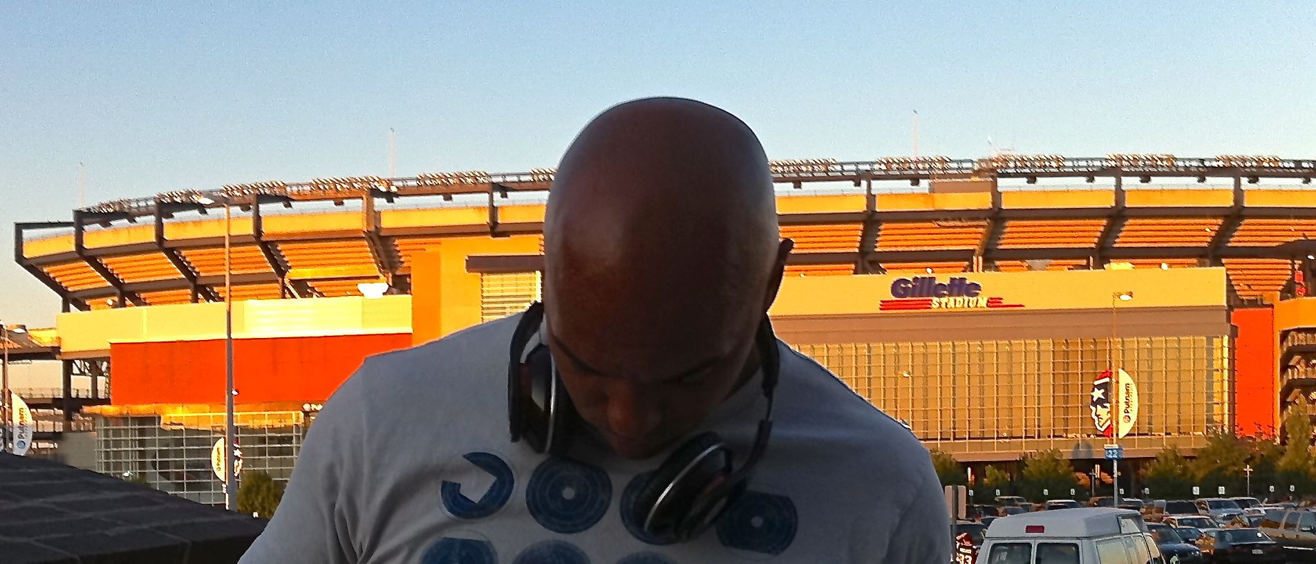 Playing for the tailgaters at Gillette Stadium prior to The New England Patriots Game
