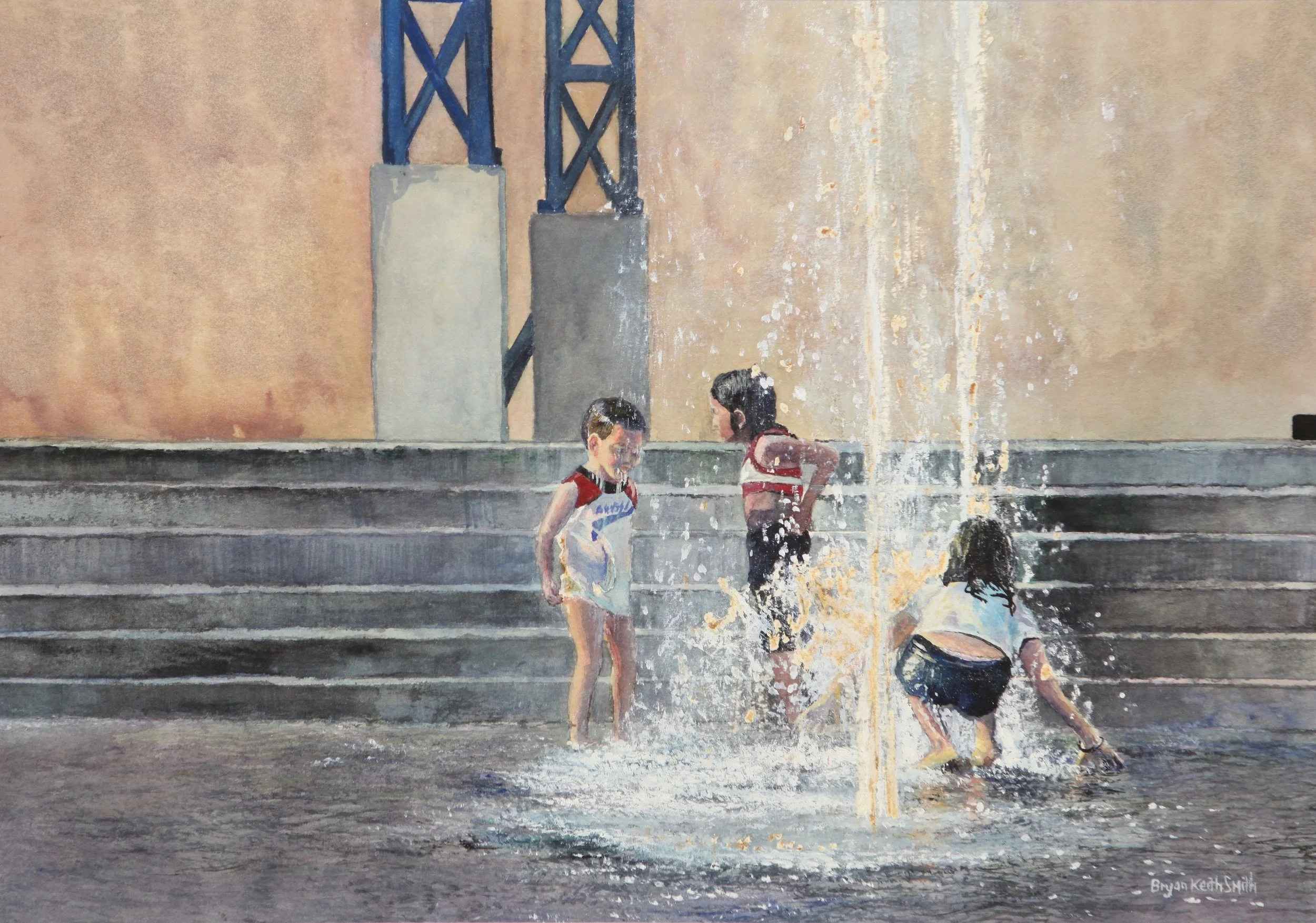 Waterworks (Costa Rica Children) 20 1/4" W x 14 1/2" H $1600.