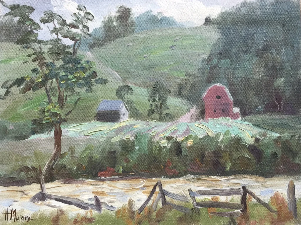 Farm on the River 9.5”H X 12.5”W $600