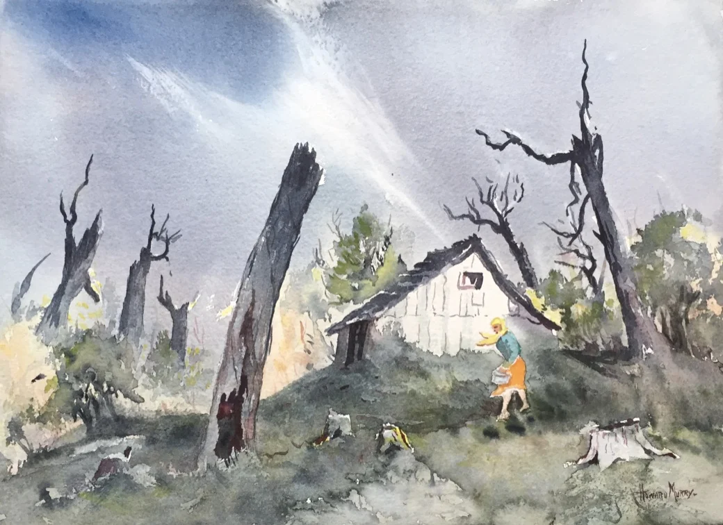 The Egg Gatherer 14 1/8”H X 19 5/16”W Unframed $750