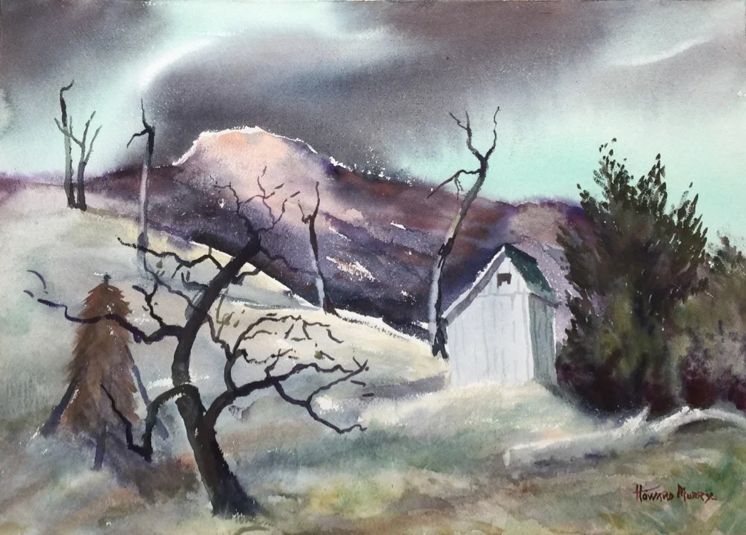 Evening Shed 14 1/8”H X 19.5”W Unframed $750