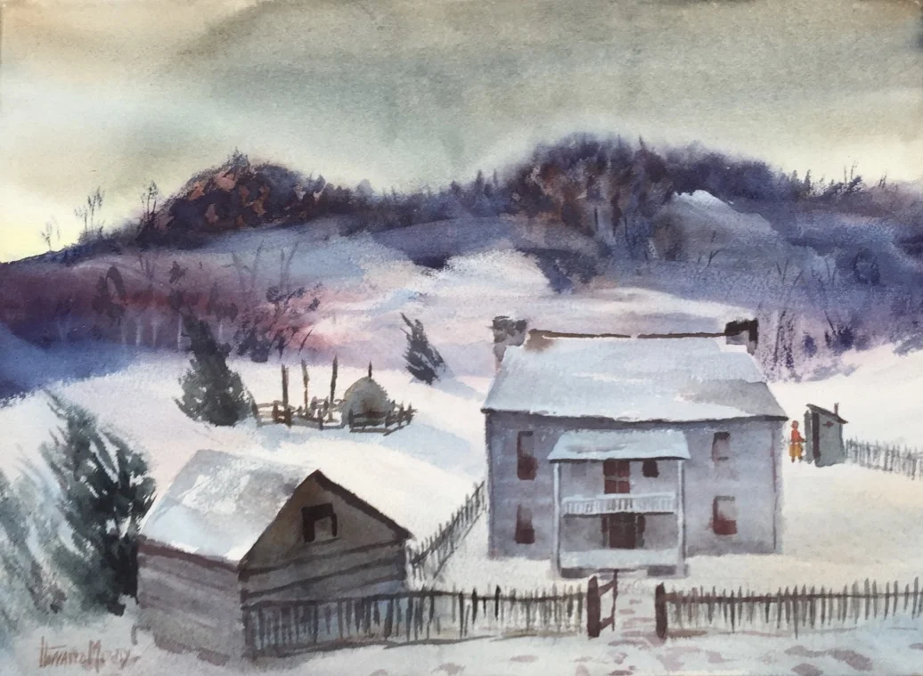 Winter Outhouse 14”H X 19.25”W Unframed $750