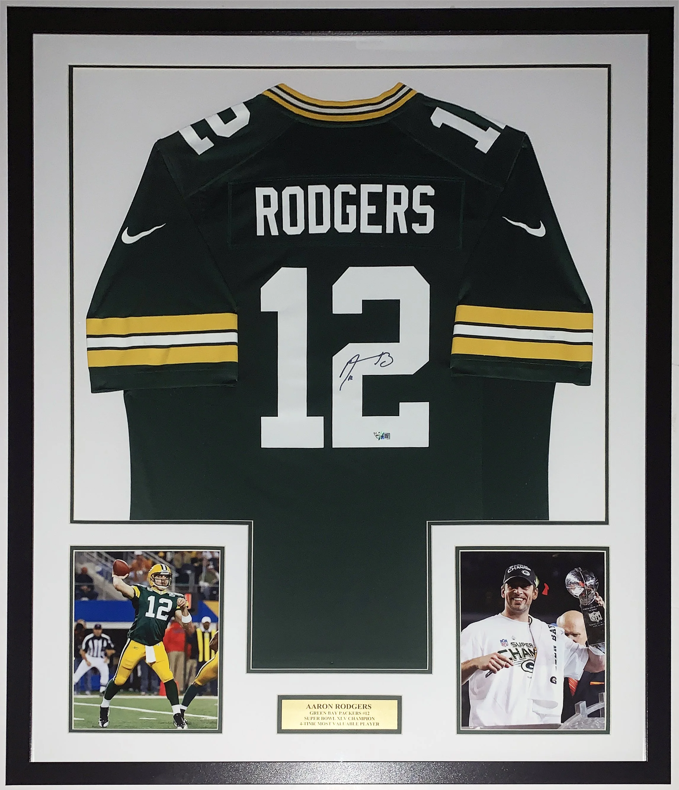 Bleachers Sports Music and Framing — Aaron Rodgers Signed Green