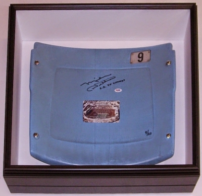 Framed Solider Field Used Seat Back Signed by Mike Ditka