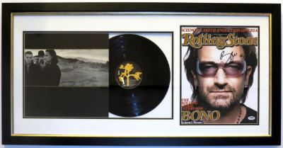 U2 Joshua Tree Album and Rolling Stone Magazine Compilation Signed by Bono
