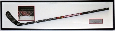 Full Size Chicago Blackhawks Hockey Stick with 8x10 Photo and Plate
