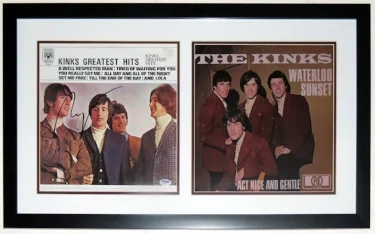 The Kinks Group Signed Greatest Hits Album Compilation - PSA DNA COA Authenticated - Professionally Framed 30x18