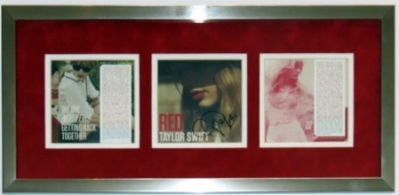 Taylor Swift Signed Red Album Compilation - Fan Club Authenticated -Professionally Framed 30x14