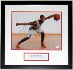 Damian Lillard Signed Portland Trailblazers 11x14 Photo - JSA COA Authenticated - Professionally Framed & Plate