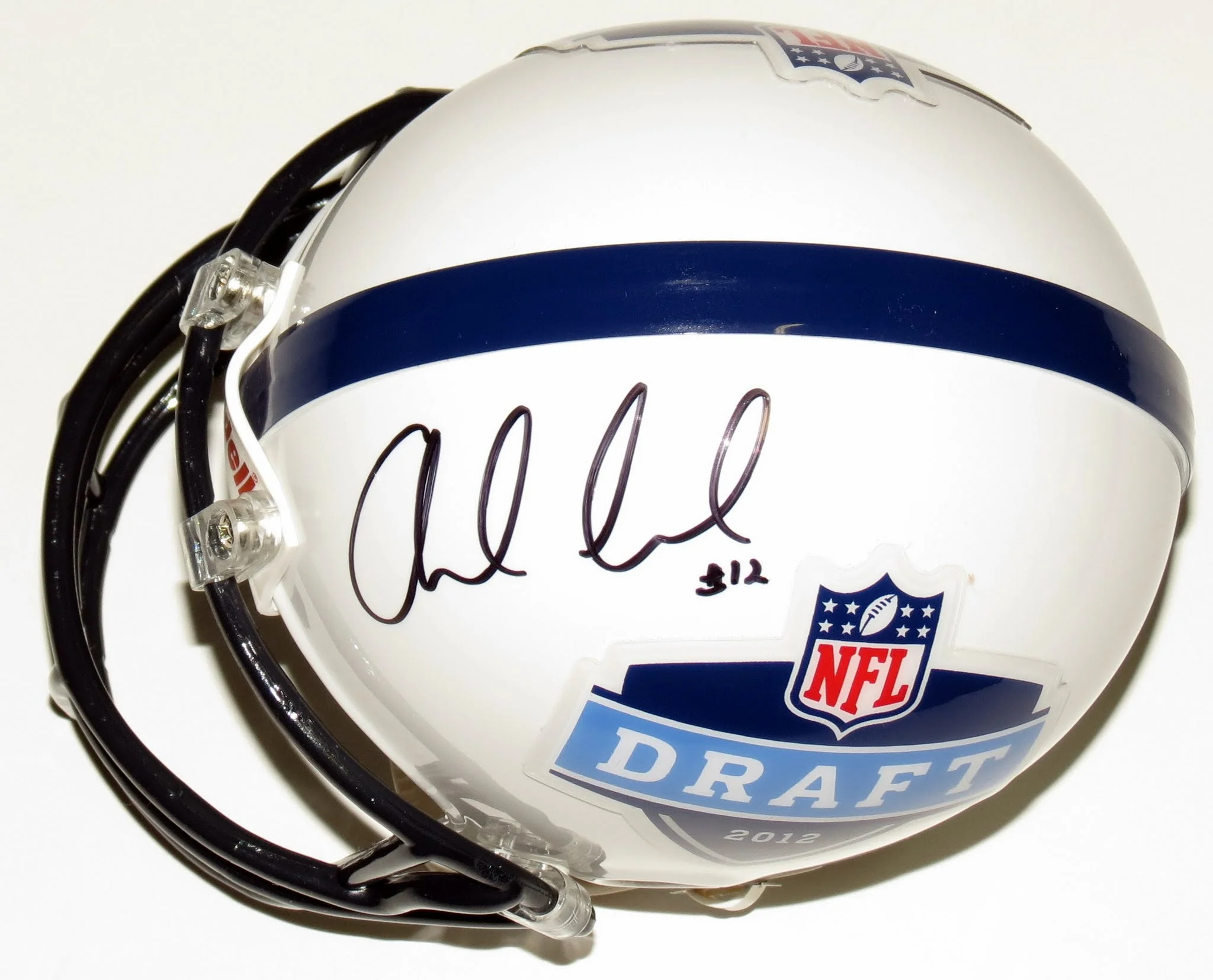 Andrew Luck Signed 2012 NFL Draft Rookie Year Mini Helmet - BAS COA Authenticated