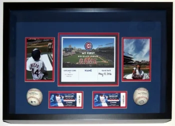 Baseball Photograph and Ticket 1st Game Compilation Custom Shadowbox