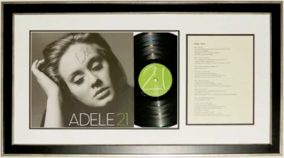 Adele Signed 21 Album & Lyric Sheet - JSA COA Authenticated - Professionally Framed 32x18