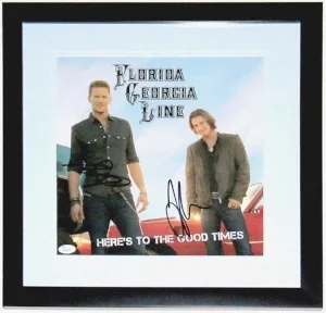 Florida Georgia Line Dual Signed Here's to the Good Time Album - JSA COA Authenticated - Professionally Framed