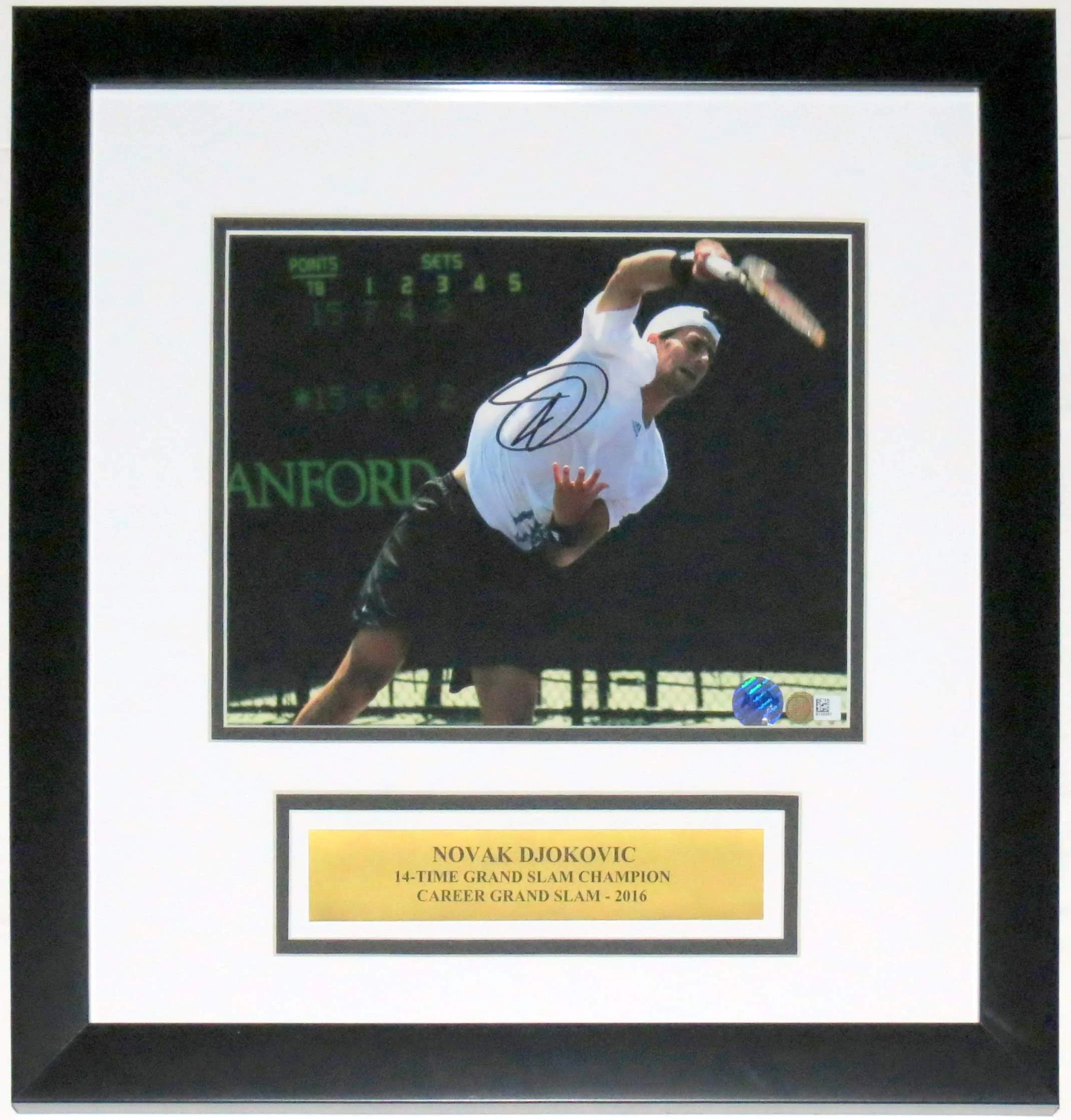 Novak Djokovic Signed 8x10 Photo - BSI COA Authenticated - Professionally Framed & Plate