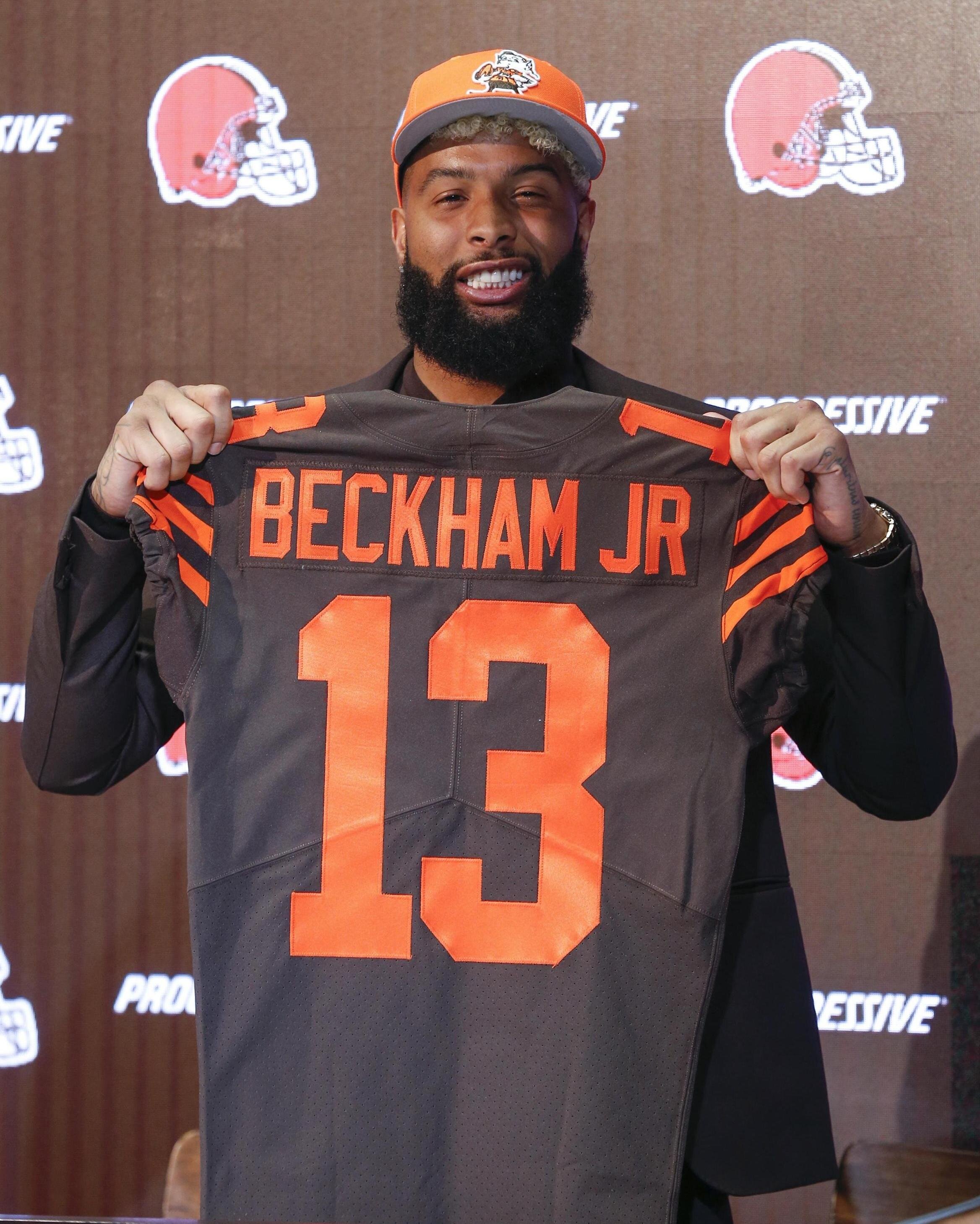 odell beckham jr in a browns jersey