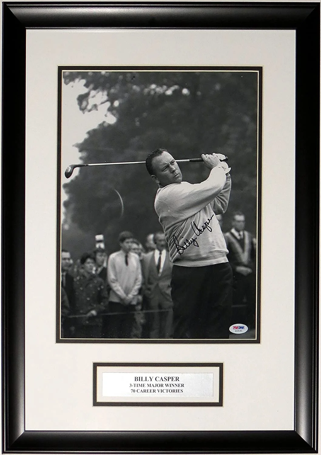 Billy Casper Signed 11x14 Photo - PSA DNA COA Authenticated - Professionally Framed and Plate