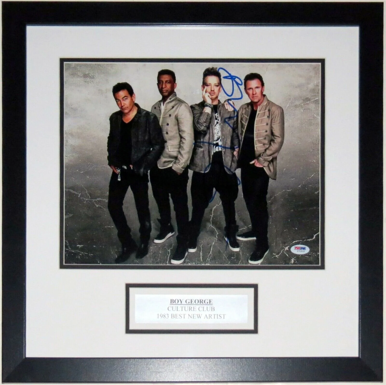 Boy George Autographed Culture Club Tour 11x14 Photo - PSA DNA COA - Custom Framed &amp; Plate