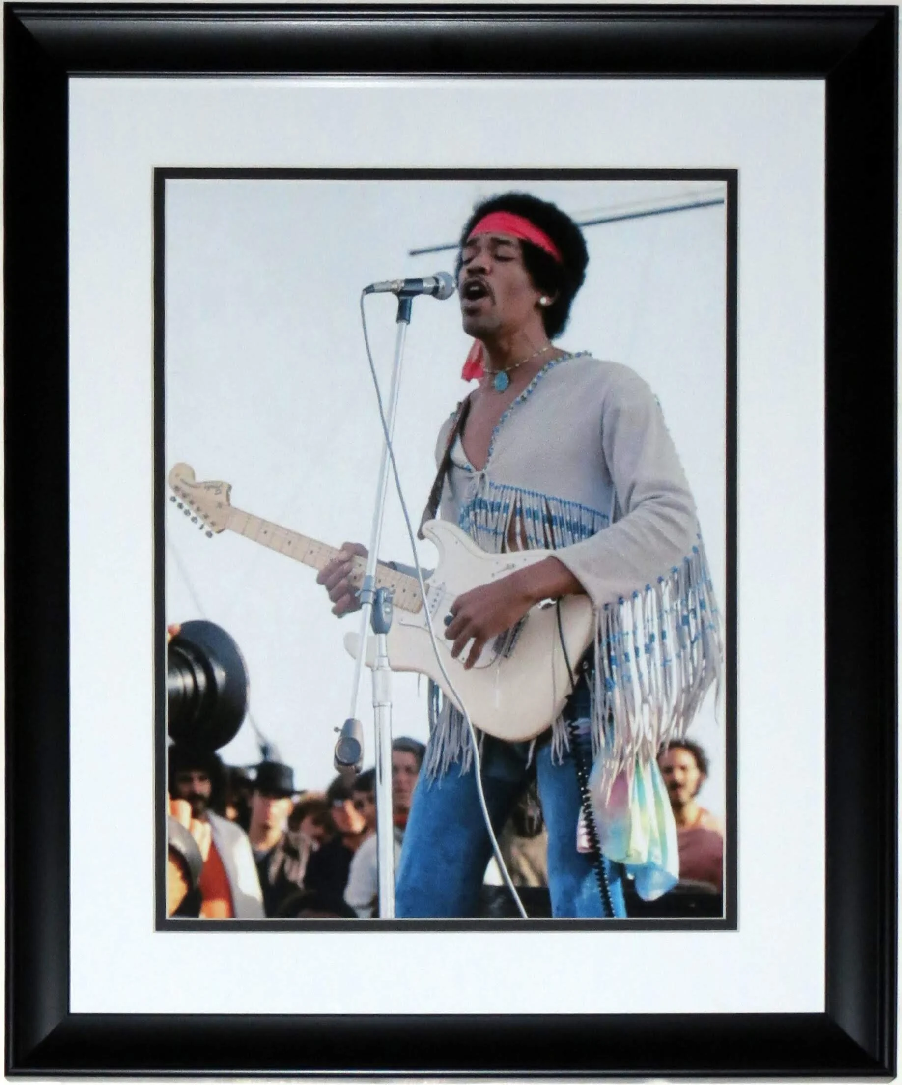 Jimi Hendrix Woodstock 1969 Concert 11x14 Photo - Professionally Framed
