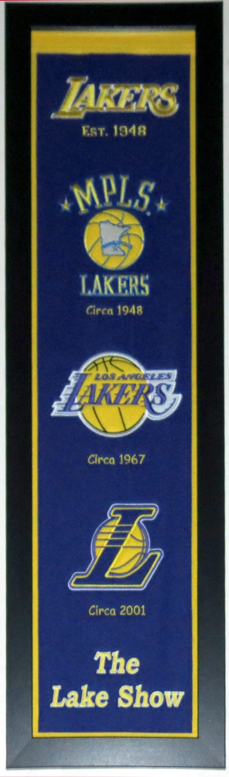 Los Angeles Lakers Heritage Logo Banner - Professionally Framed 30x10