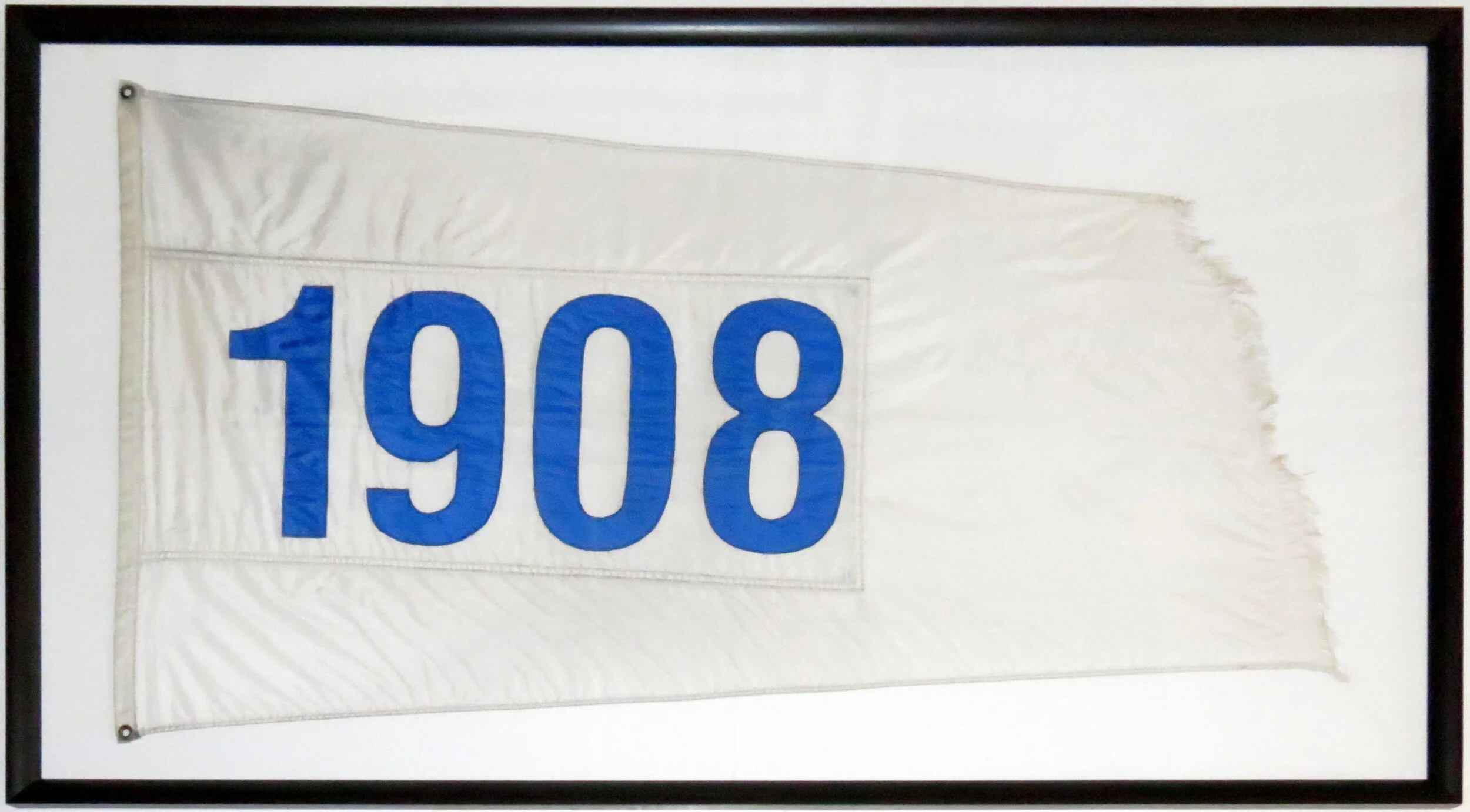 Chicago Cubs 1908 World Series Champions Wrigley Field Stadium Flown Flag - Chicago Cubs COA Authenticated - Professionally Framed 76x40