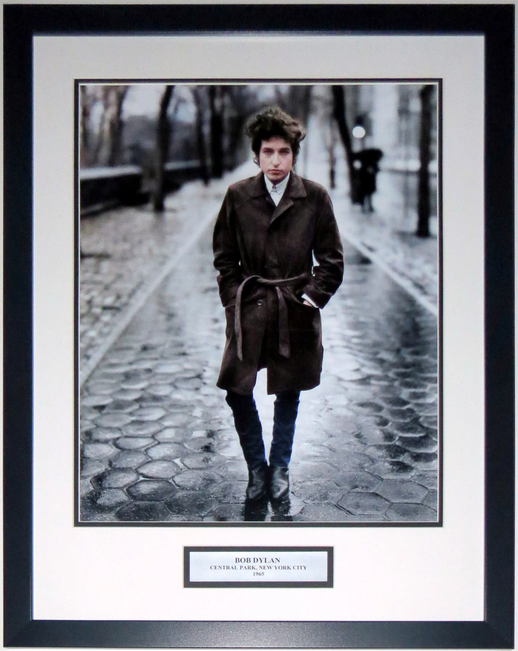 Bob Dylan Central Park New York City 1965 16x20 Photo - Professionally Framed &amp; Plate