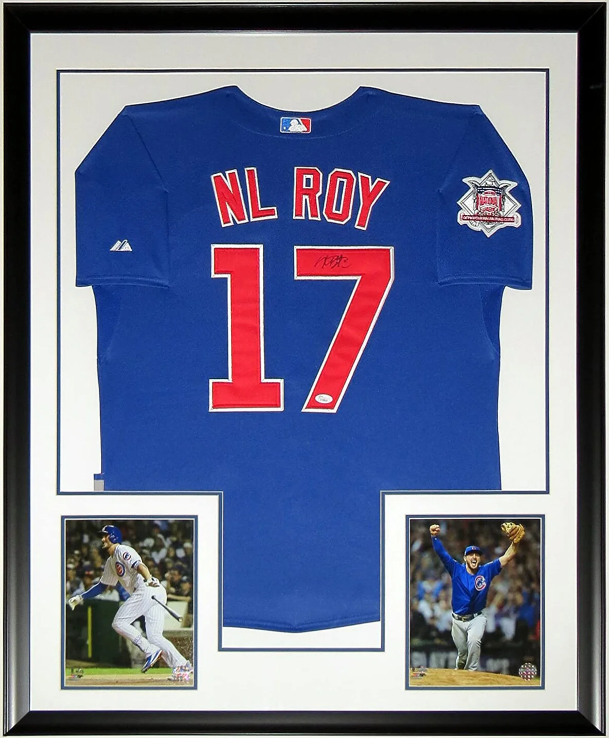 Kris Bryant Signed Chicago Cubs Rookie of the Year Jersey and Rookie Autograph - JSA COA Authenticated - Custom Framed and World Series 8x10 Photo 34x42