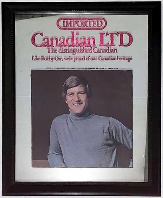 Bobby Orr Canadian Ltd Whiskey 16x20 Bar Ad Sign - Professionally Framed