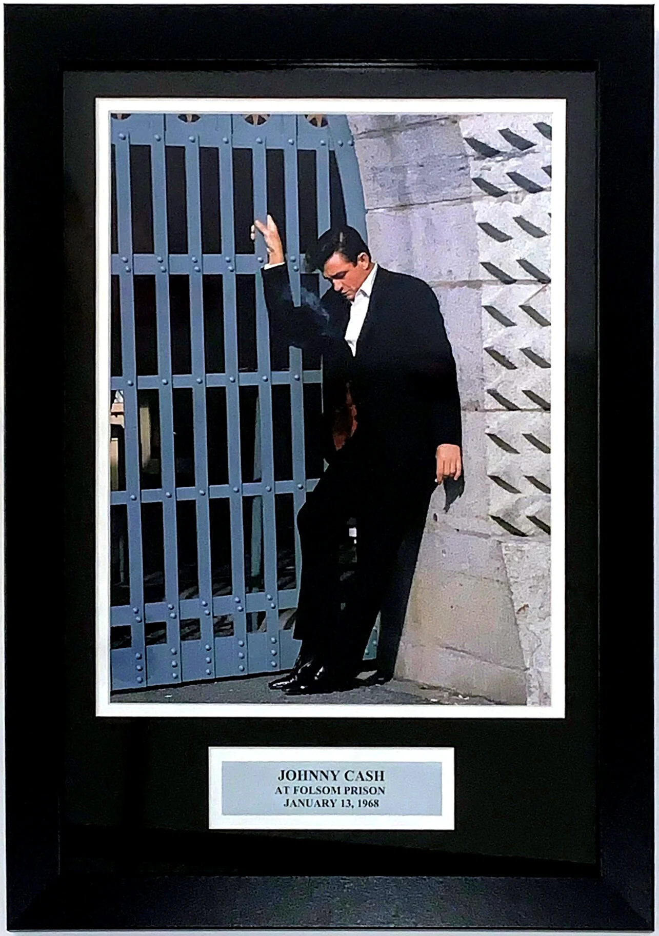 Johnny Cash At Folsom Prison 1968 11x14 Photo - Professionally Framed and Plate