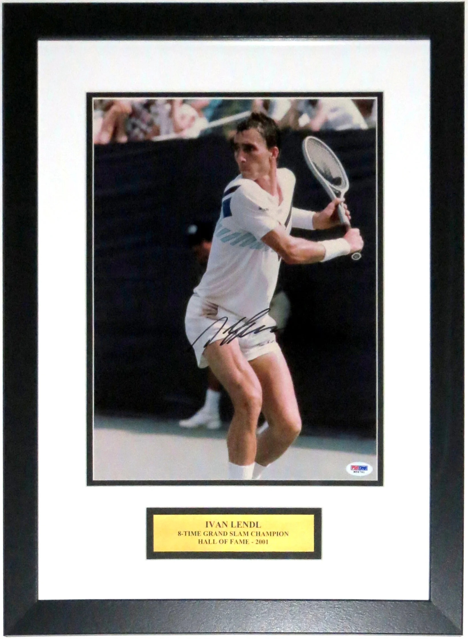 Ivan Lendl Signed US Open 11x14 Photo - PSA DNA COA Authenticated - Professionally Framed &amp; Hall of Fame Plate