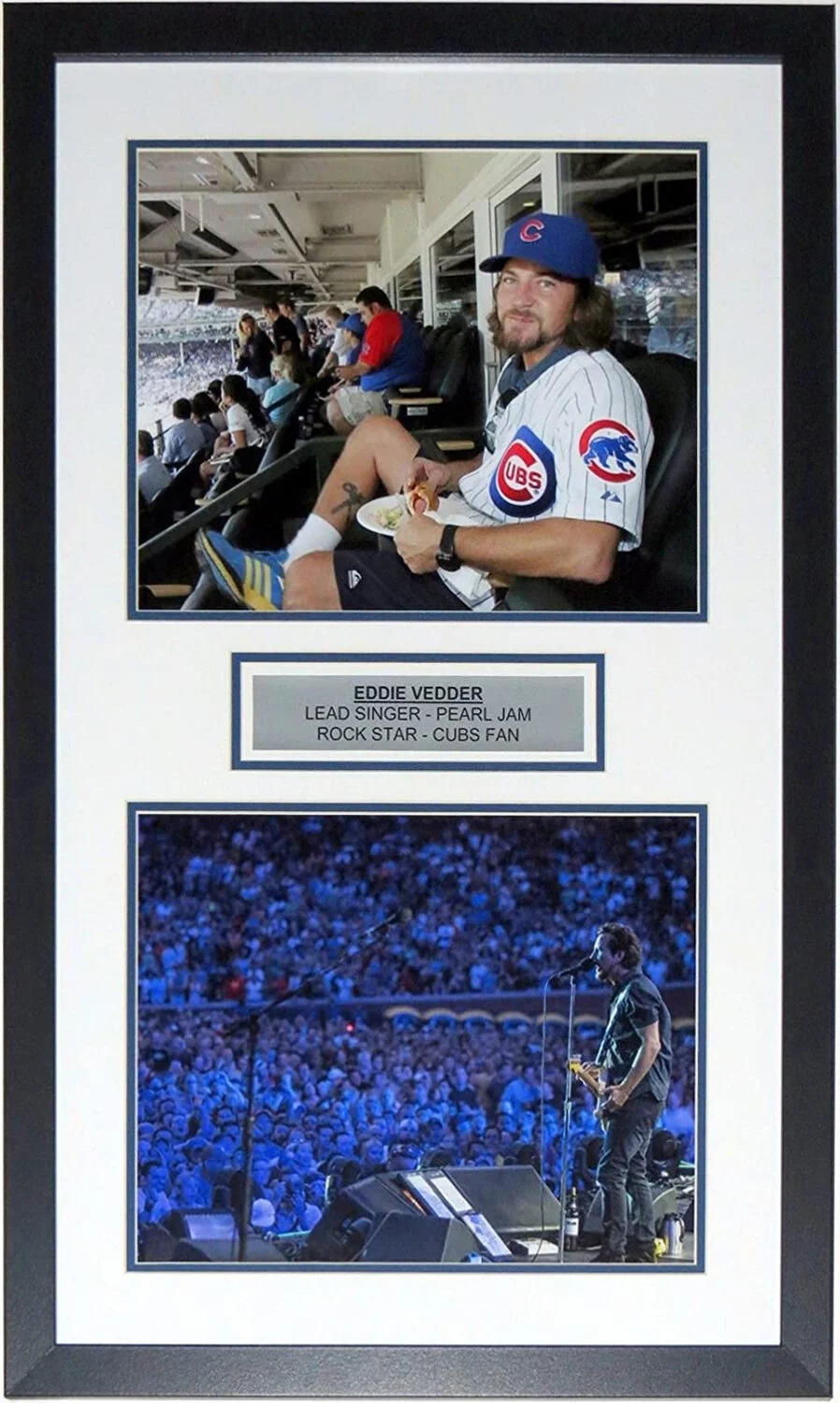 Eddie Vedder Chicago Cubs Wrigley Field Pearl Jam 11x14 Photo Set – Professionally Framed &amp; Plate 32x18