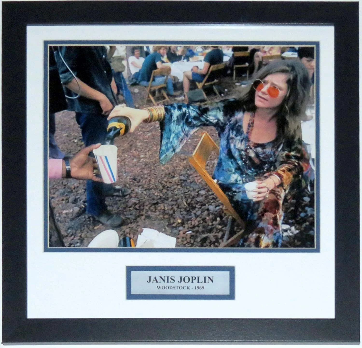 Janis Joplin Backstage Woodstock 1969 11x14 Photo - Professionally Framed &amp; Plate