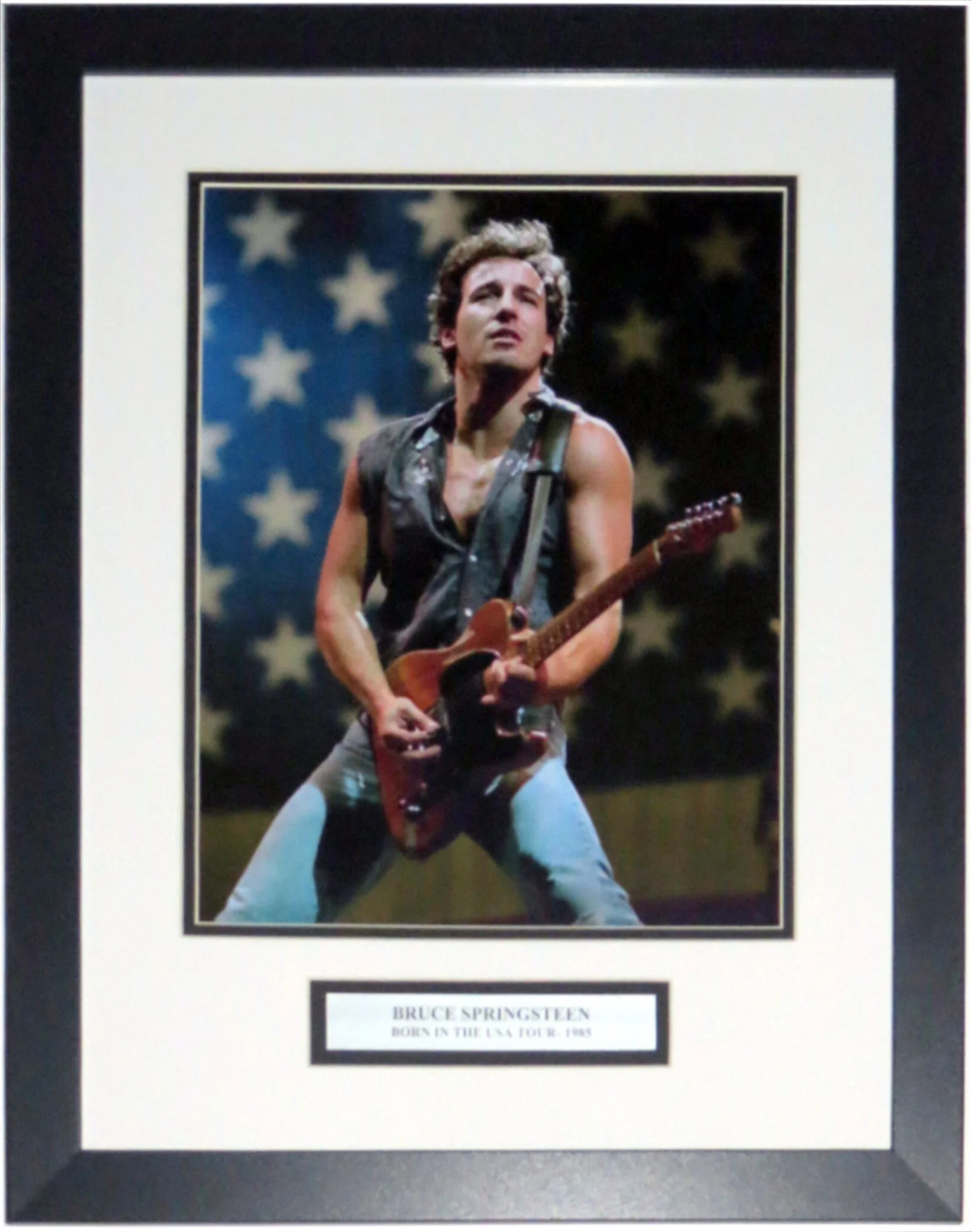 Bruce Springsteen 1985 Born in the USA Tour 11x14 Photo - Professionally Framed and Plate