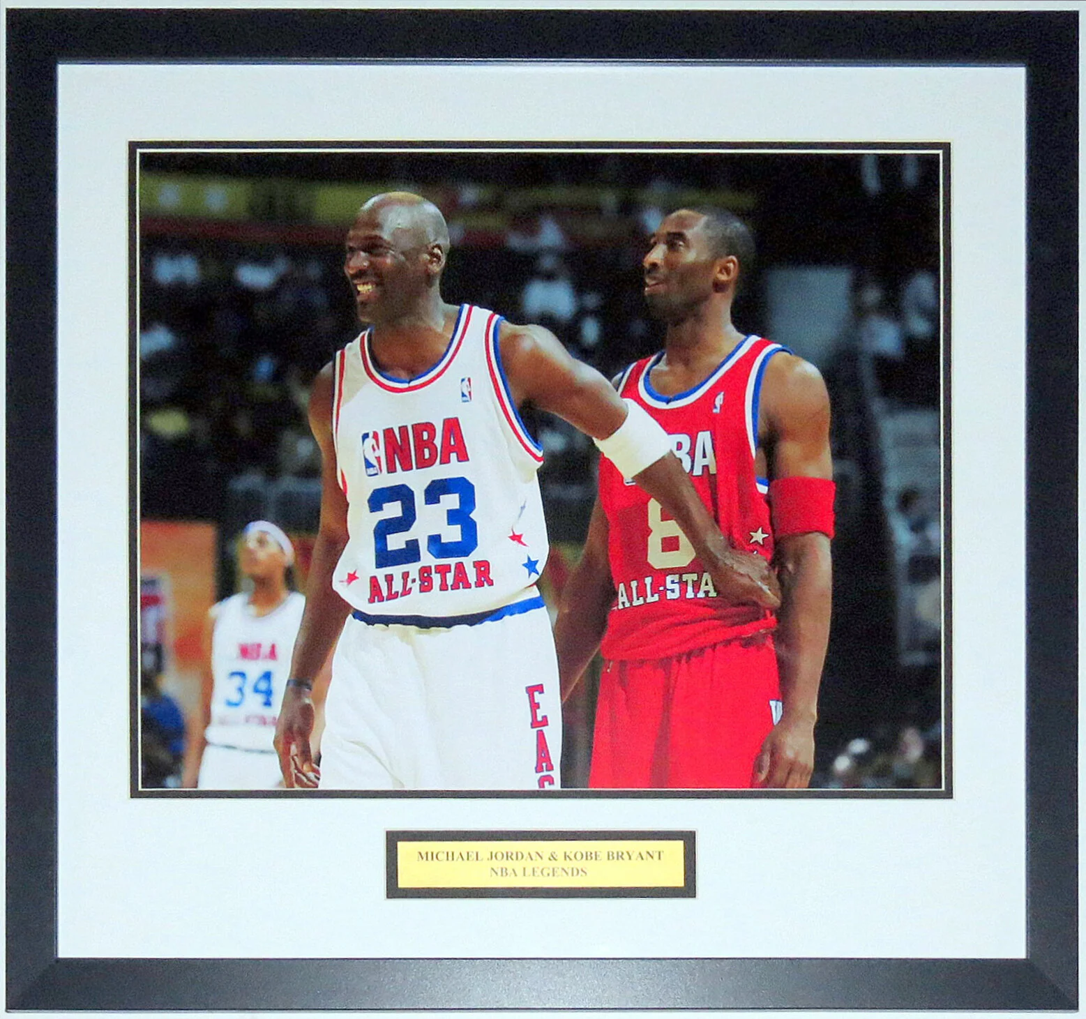 Kobe Bryant and Michael Jordan NBA All Star Game 16x20 Photo - Professionally Framed and  Hall of Fame Plate