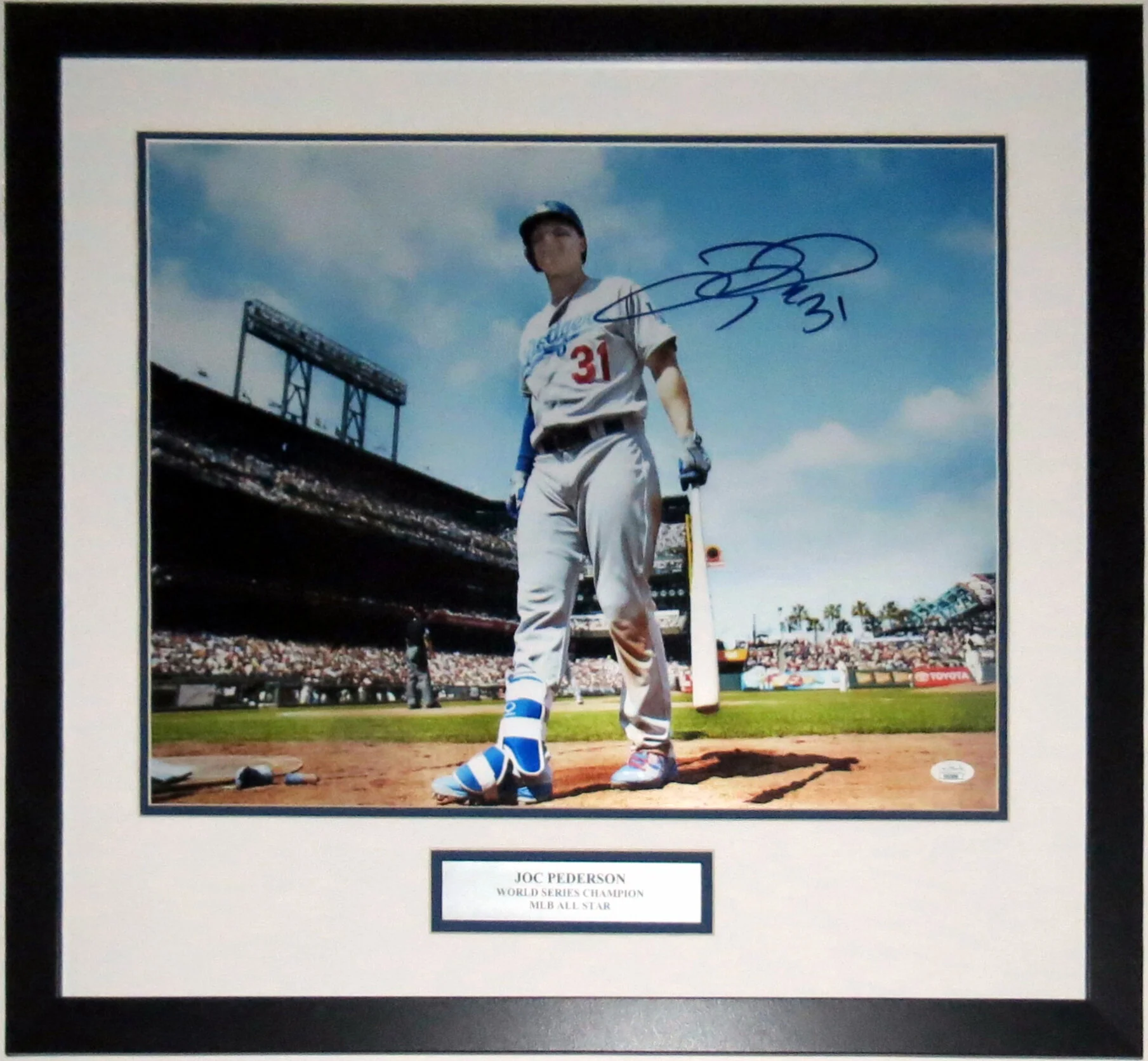 Joc Pederson Signed Rookie Year 16x20 Photo -  JSA COA Authenticated - Professionally Framed and Plate