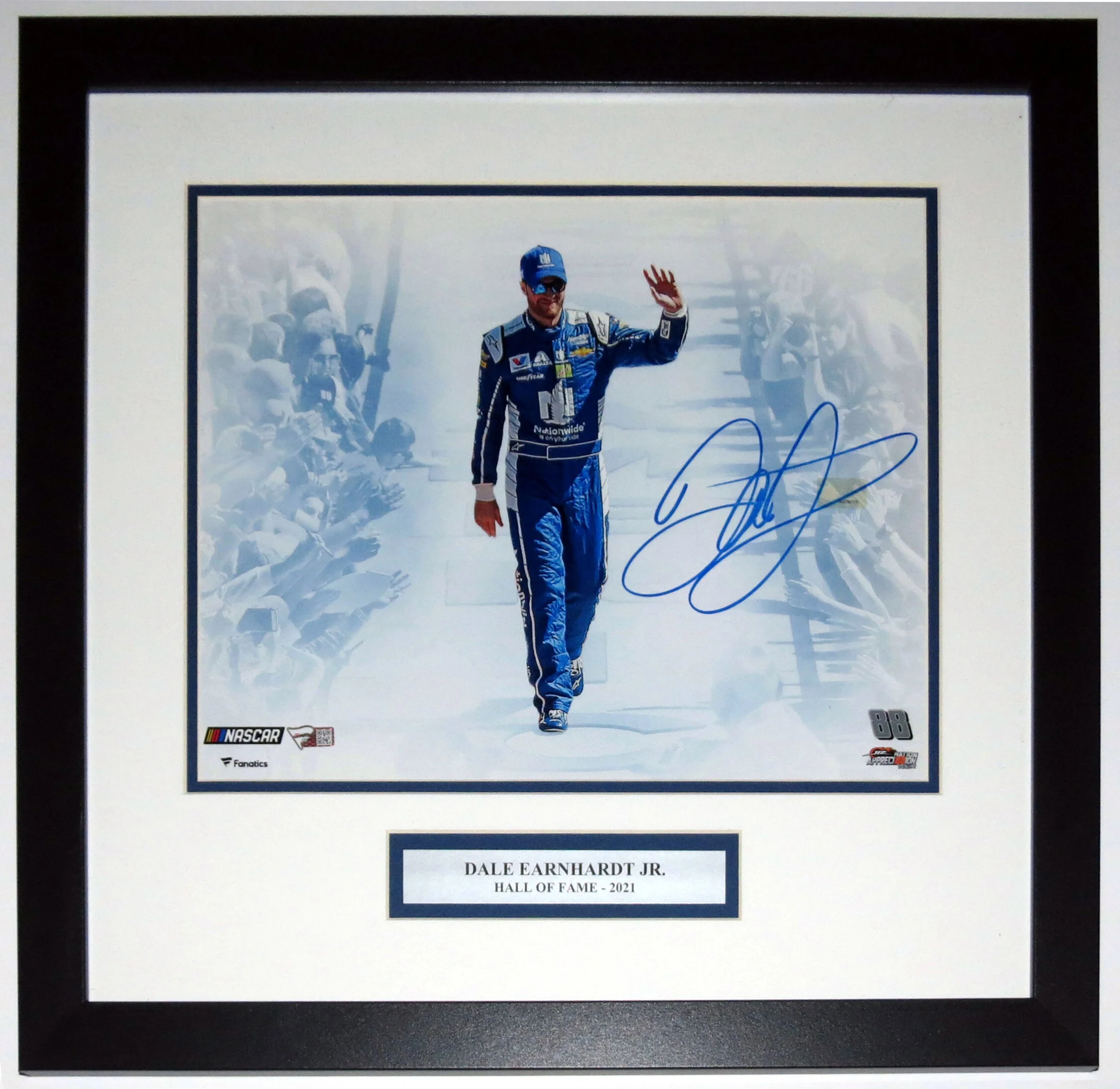 Dale Earnhardt Jr Signed NASCAR 11x14 Photo &amp; 2020 Hall of Fame Plate - Fanatics COA Authenticated - Professionally Framed