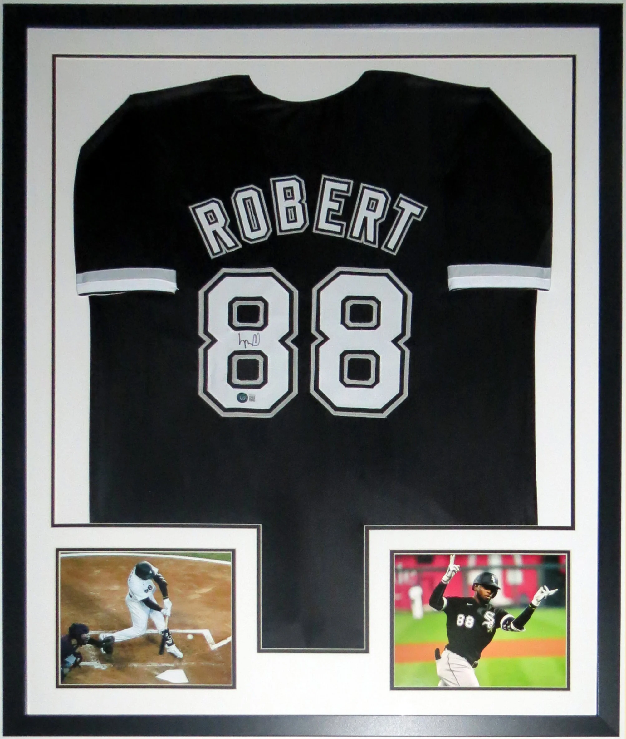 Luis Robert Signed Chicago White Sox Jersey and Home Run Photo - Beckett Authentication Services BAS COA - Professionally Framed 34x42