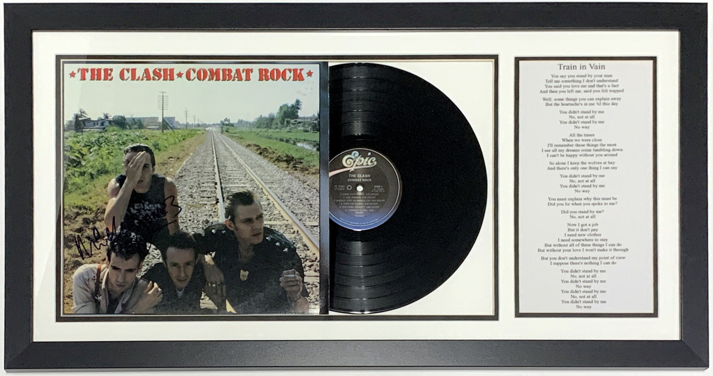 Mick Jones Signed The Clash Combat Rock Album - JSA COA Authenticated - Professionally Framed and Lyrics