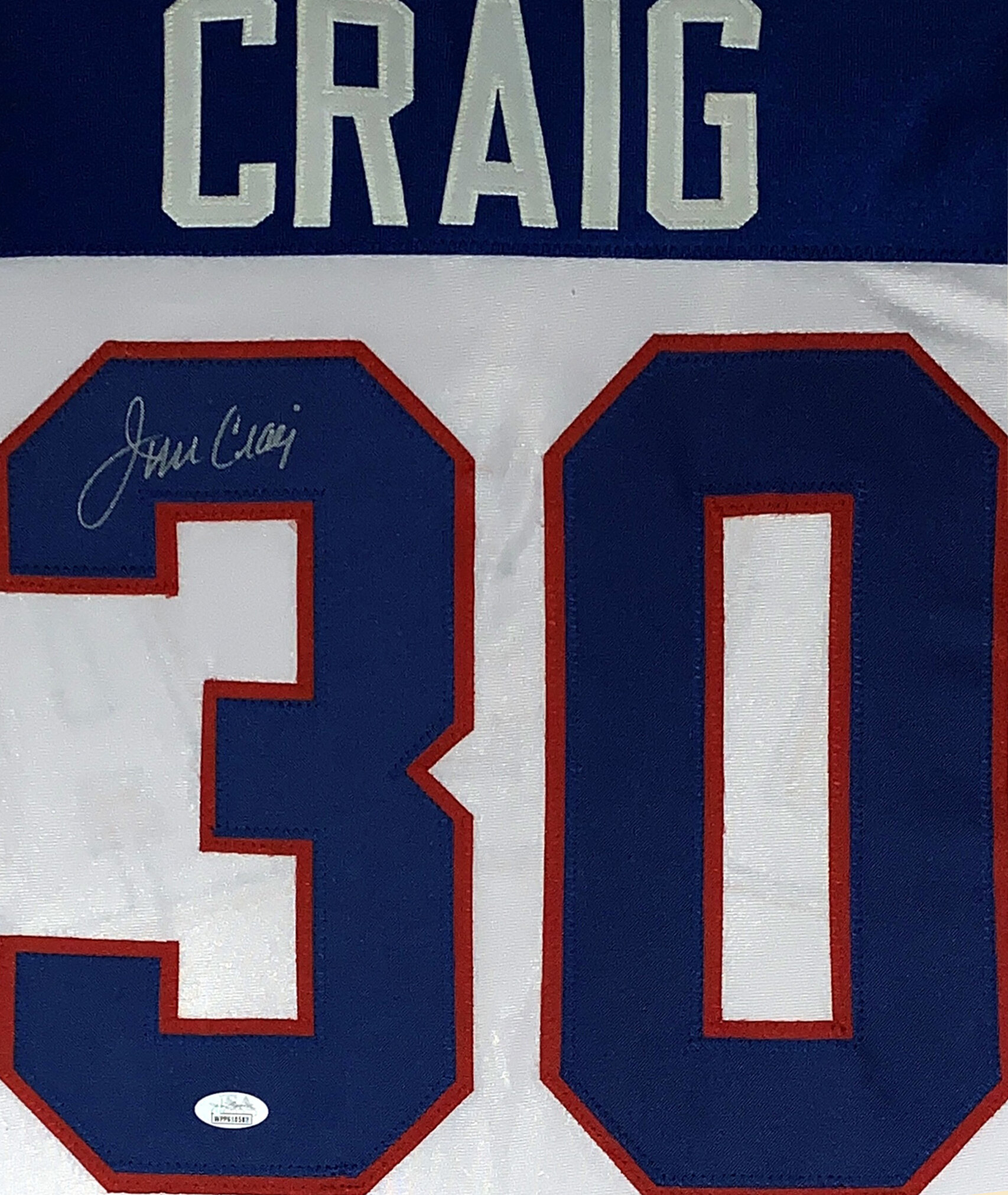 Jim Craig Signed Team USA Miracle on Ice Jersey (Beckett) 1980 Winter –