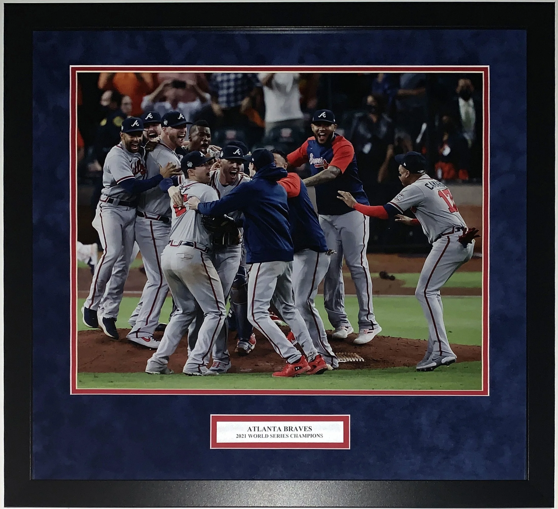 Atlanta Braves 2021 World Series Champions Team Celebration 16x20 Photo - Professionally Framed and Plate