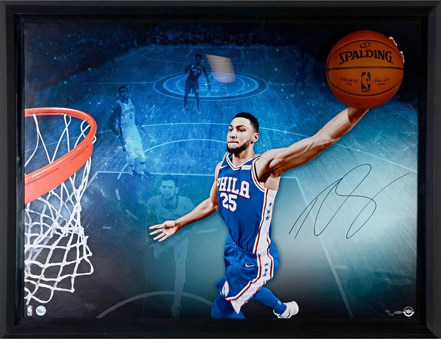 Ben Simmons Signed 42x54 Upper Deck Breaking Through Photo #d /125 - UDA COA - Professionally Framed