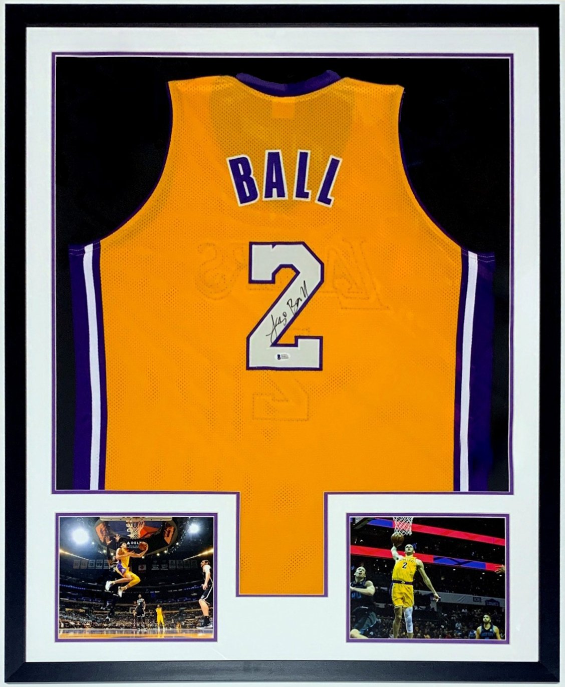 Bleachers Music & Framing — Lonzo Ball Signed Nike Los Angeles Lakers Jersey - Beckett Services BAS COA Authentic