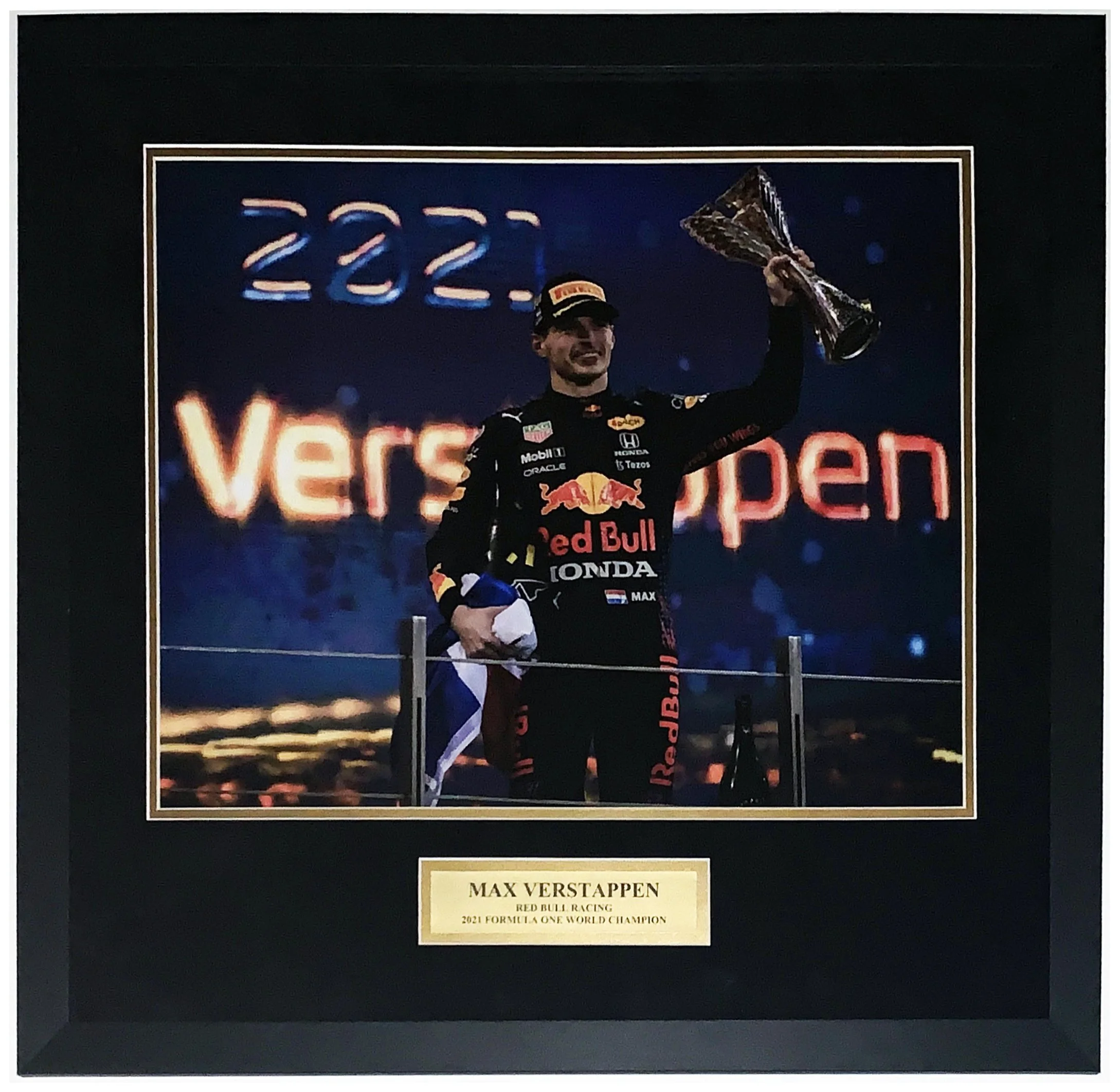 Max Verstappen 2021 Formula 1 Championship Celebration 16x20 Photo - Professionally Framed &amp; Team Red Bull Pate