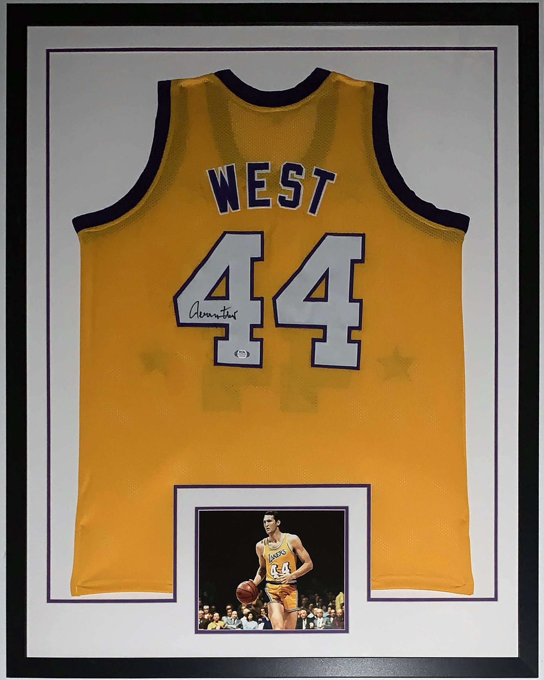Jerry West Los Angeles Lakers Signed Basketball Jersey Psa Authentic
