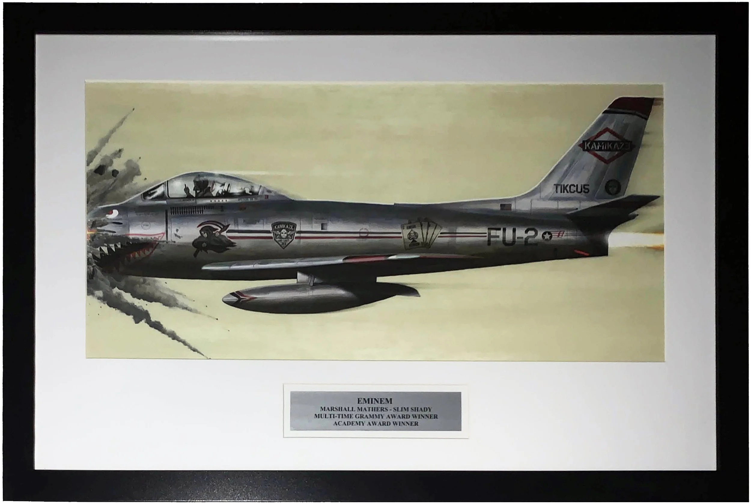 Eminem Authentic Kamikaze Album 12x24 Lithograph - Professionally Framed &amp; Plate