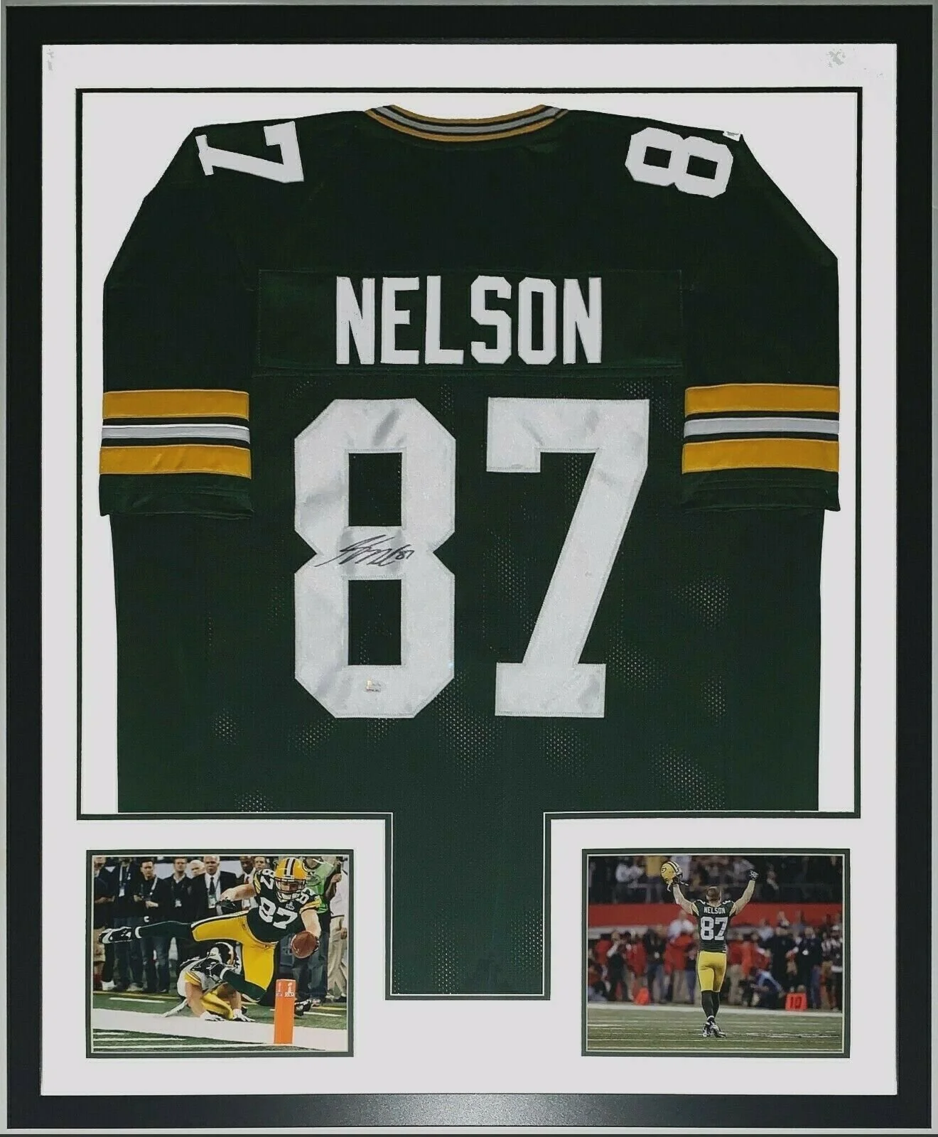 Jordy Nelson Signed Green Bay Packers Jersey - JSA COA Authenticated - Professionally Framed and Super Bowl XLV  Photo